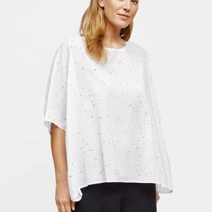 NWT EILEEN FISHER Organic Cotton Voile Splatter Print Box-Top L/XL